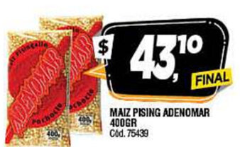 Supermercados Yaguar Maiz Pising Adenomar 400gr oferta