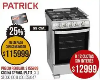 Patrick Cocina CP75GAI Plata