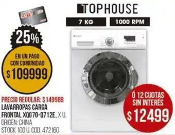 Coto Top House Lavarropa Carga Frontal X0G50-Q712E oferta