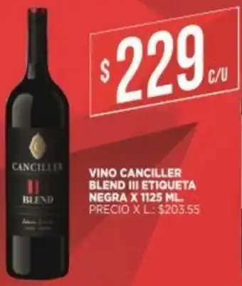 Supermercados DIA Canciller Blend lll Vino Etiqueta Negra x1125 ml oferta