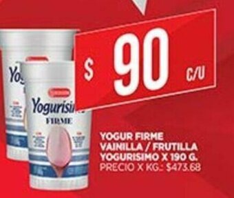 Supermercados DIA Yogurisimo Yogur Firme Vainilla/Frutilla x 190g oferta