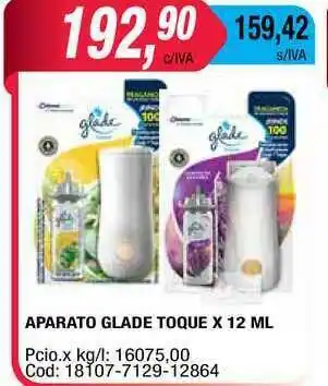 Maxiconsumo Aparato Glade Toque x 12ml oferta