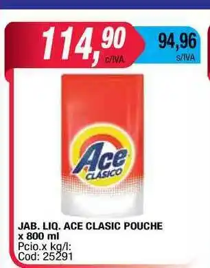 Maxiconsumo Jab. Liq. Ace Clasic Pouche x 800ml oferta