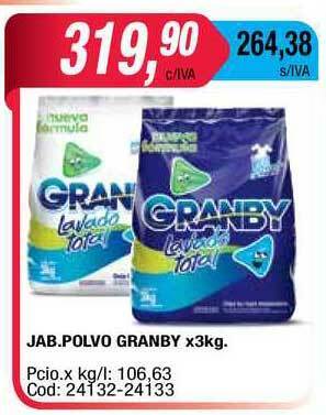 Maxiconsumo Granby Jab. Polvo x 3kg oferta