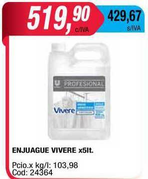 Maxiconsumo Enjuague Vivere x 5lt oferta