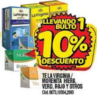 Supermercados Yaguar La Virginia Te Morenita Hierb Ver. Rojo Y Otros oferta