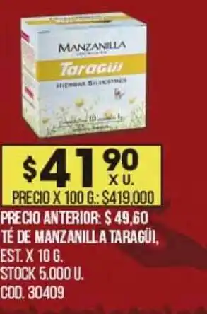 Coto Taragüi Té De Manzanilla oferta