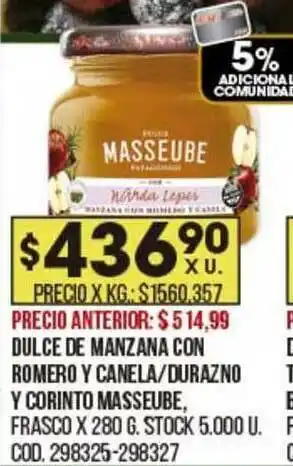 Coto Dulce Manzana Con Romero Y Canela Durazno Y Corinto Masseube oferta