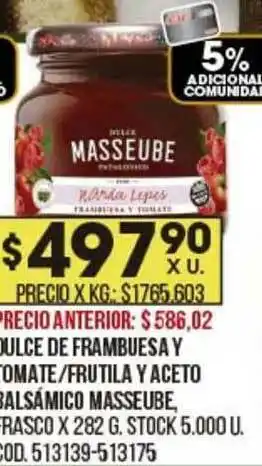 Coto Dulce De Frambuesa Y Tomate Frutila Y Aceto Balsámico Masseube oferta