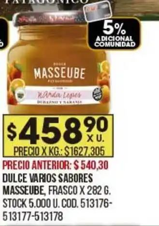 Coto Dulce Varios Sabores Masseube x 282gr oferta