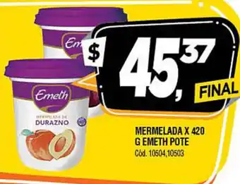 Supermercados Yaguar Mermelada x 420 G Emeth Pote oferta