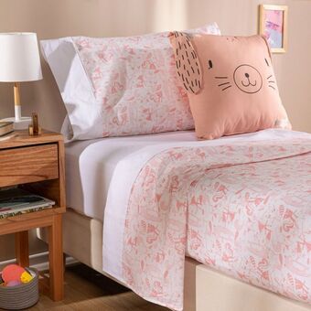 Arredo Juego de sábanas 1 plaza algodón peinado ilustración oferta