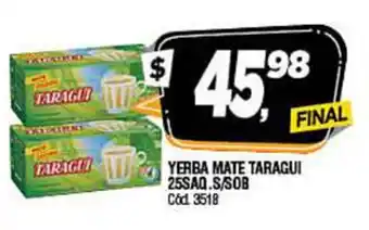 Supermercados Yaguar Taragui Yerba Mate 25saq.S/Sob oferta