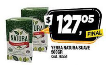 Supermercados Yaguar Natura Yerba Suave 500gr oferta