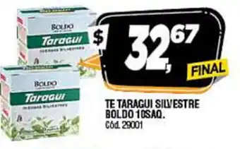 Supermercados Yaguar Te Taragui Silvestre Boldo 10saq oferta