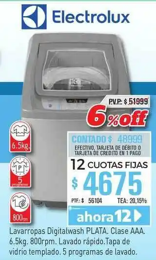 Electrolux Lavarropas Digitalwash Plata