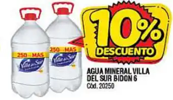 Supermercados Yaguar Agua Mineral Villa Del Sur Bidon 6 oferta