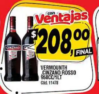 Supermercados Yaguar Cinzano Vermounth Rosso 950cc/1Lt oferta
