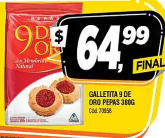 Supermercados Yaguar 9 De Oro Galletita Pepas 380g oferta