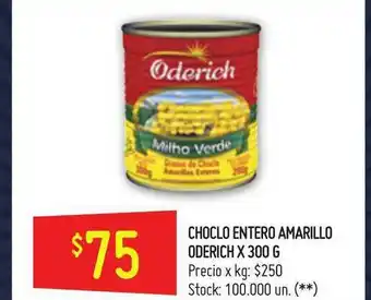 Walmart Oderich Choclo Entero Amarillo x300 g oferta