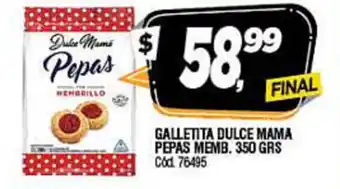 Supermercados Yaguar Pepas Dulce Mama Galletita Memb.350grs oferta