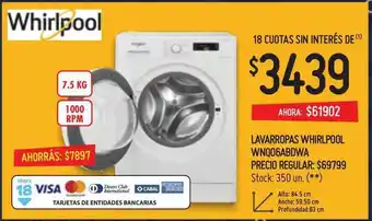 Walmart Whirlpool Lavarropas Wnq06abdwa oferta