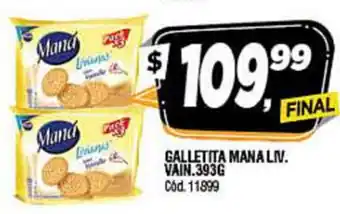 Supermercados Yaguar Mana Liv Galletita Vain 393g oferta
