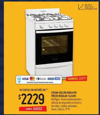 Walmart Cocina Volcán 89644vm oferta