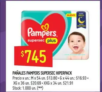 Walmart Pampers Supersec Pañales Hiperpack oferta