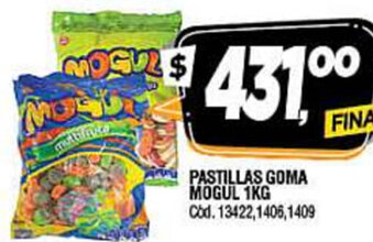 Supermercados Yaguar Mogul Pastillas Goma 1kg oferta