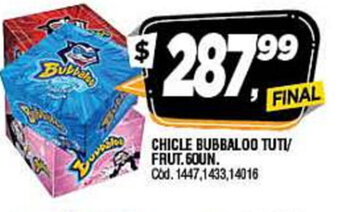 Supermercados Yaguar Bubbaloo Chicle TUTI/Frut. 60Un oferta