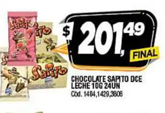 Supermercados Yaguar Sapito Chocolate Dce Leche 10g 25un oferta