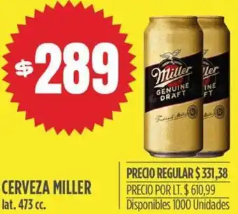 Supermercados Vea Cerveza Miller 473cc oferta