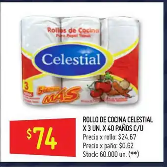 Walmart Celestial Rollo De Cocina x3 un x40 paños oferta