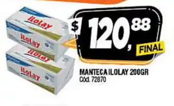 Supermercados Yaguar Ilolay Manteca 200g oferta