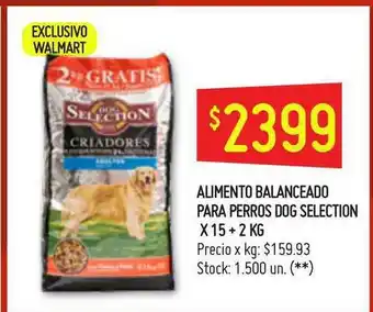 Walmart Dog Selection Alimento Balanceado Para Perros x15+2 kg oferta