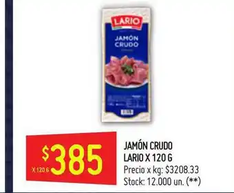 Walmart Lario Jamón Crudo x120 g oferta