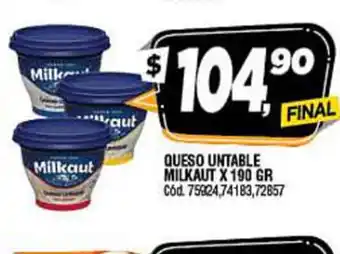 Supermercados Yaguar Milkaut Queso Untable x 190gr oferta