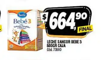 Supermercados Yaguar Bebe 3 Leche Sancor 800gr Caja oferta