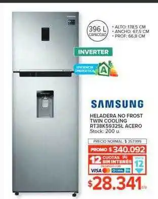 Carrefour Heladera no frost twin cooling samsung oferta