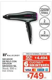 Carrefour Secador de pelo con difusor nrhd500-18l nalkerey oferta