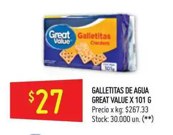 Great Value Galletitas De Agua x101 g