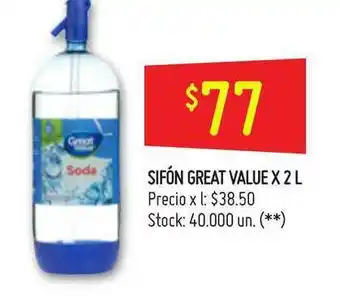 Walmart Great Value Sifón x2 L oferta