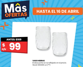 Changomas Vaso Hebras oferta