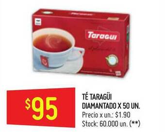 Walmart Té Taragüi Diamantado x50 un oferta
