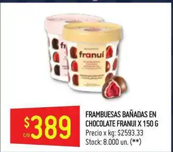 Walmart Franui Frambuesas Bañadas En Chocolate x150 g oferta