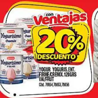 Supermercados Yaguar Yogurisimo Yogur Ent. Firme/Cremix. 120grs Vai/Frut oferta