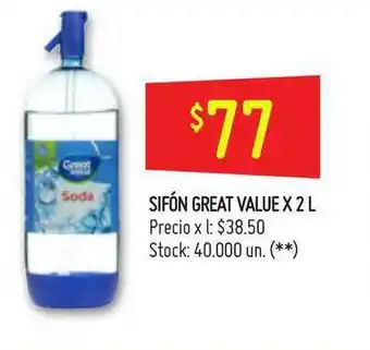 Changomas Great Value Sifón x2 l oferta