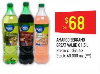 Changomas Great Value Amargo Serrano x1.5 L oferta