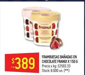 Changomas Franui Frambuesas Bañadas En Chocolate x150 g oferta
